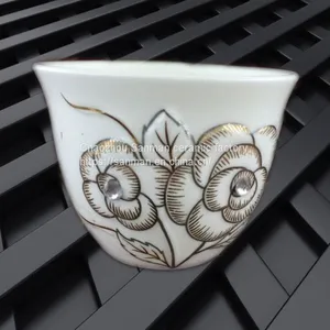 Oem Service Arabic Ceramic Coffee Tea Cup With Diamond Cawa Cup for Hotel thumbnail-2