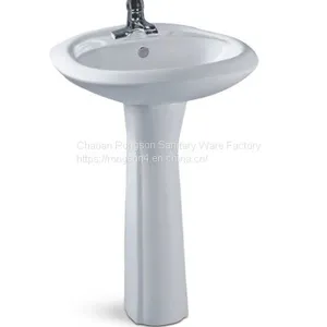 Hot Sale Best Price Floor Mounted Middle East Ceramic Pedestal Basin Sink thumbnail-1