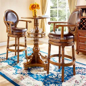 IVSY 7120B American Style Bar Chair Wooden Bar Stool Home Or Commercial Usage 24