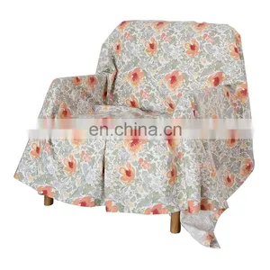 New Design 100% Polyester Reactive Dyeing Rose Pattern Ornamental Sofa Cover thumbnail-5