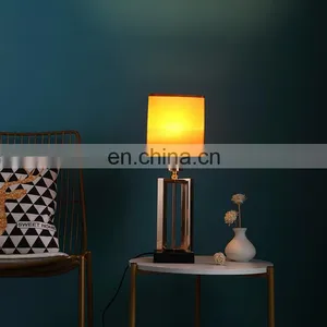 Western Simple Design Square Luxury Gold Modern Cheap Bedside Lamp for Bedroom Living Room thumbnail-1