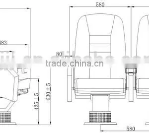 Single Base Theater Cinema Movie Chair HJ95C thumbnail-2