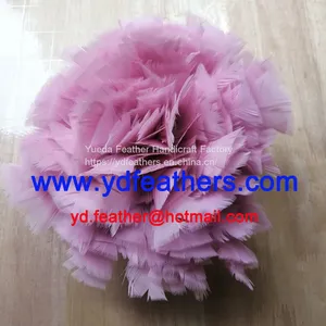 Dyed Pink Parried Turkey Flat Plumage Strung From China thumbnail-1