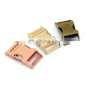 Factory Design Noble Golden Color Smooth-faced Easy-to-pull Solid Backpack Strap Buckle thumbnail-5
