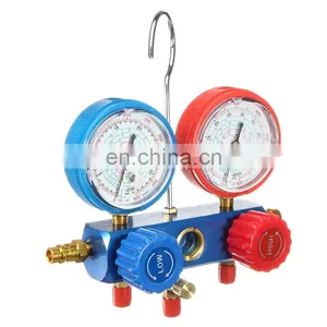 Conjunto de manómetros de colector de aluminio CT-536ALB para sistema de refrigeración HVAC, aire acondicionado automático, carga de AC R134A, R502, R410A, R404 colector thumbnail-1