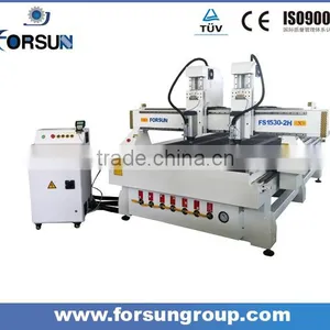 Wood Plane Machinery With Double Heads /Two Heads Wood Engraving Cnc Router FS1530A-2H thumbnail-2