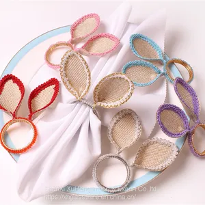 Easter Table Decor Bunny Rabbit Ear Napkin Rings For Home Party Wedding thumbnail-4