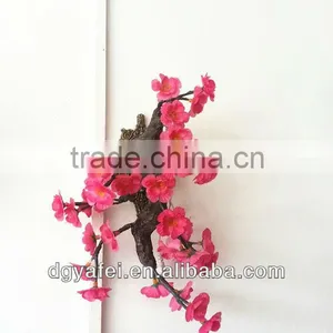 Artificial Red Peach Blossom Wall Lamp thumbnail-1