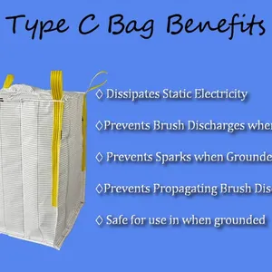 90X90X90cm 100% Polypropylene Big Bag White Big Bag Bulk Bag (1000kg) thumbnail-1