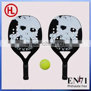 Rock n Roll New Wooden Beach Racket PVC Transparent Bag /beach Paddle / Wooden Beach Paddle Best New Beach Ball Racket thumbnail-2