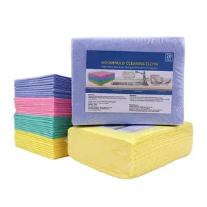 70%viscose Needle Punched Non-woven Fabric Super Absorbent Multi-purpose Yellow Color Household Cleaning Cloth thumbnail-2