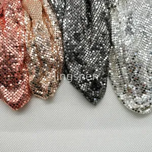 Flexible Plain-weave Aluminum Mesh Curtain Fabric, Woven Glittery Metallic Fabric Curtains thumbnail-5