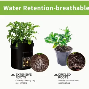Durable PE Potato Planting Bags Eco-friendly Vegetable Grow Bag With Flap and Handles Greenhouse Garden Pot thumbnail-3