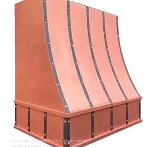 Pure Copper Range Hood Cover, Supplying Pure Handcrafted Kitchen Copper Range Hoods in Various Specifications and Types thumbnail-5