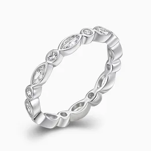 Shining Star Jewelry Sterling Silver Iced Out CZ Anniversary Gift Eternity Ring thumbnail-2
