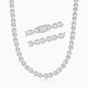 Shining Star Jewelry Cubic Zirconia Chain Iced Out Geometric Link Necklace thumbnail-3