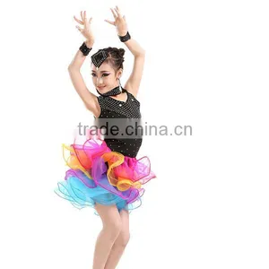 Luxury Good Quality Fringe Latin Dress Professional Latin Dance Costume Dress Kids Performance Wear thumbnail-1