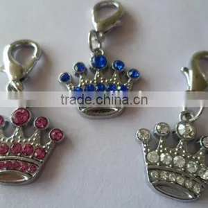 Made in China Wholesale Colorful Rhinestone Crown Charm Pendant thumbnail-1