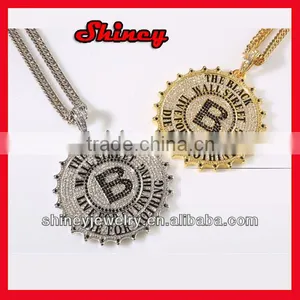 2014 Fashion Hiphop Round Pendant Necklace thumbnail-1