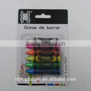 TPR Plastic Soft Crayon SHAPE SET OF 6PCS ERASER thumbnail-1