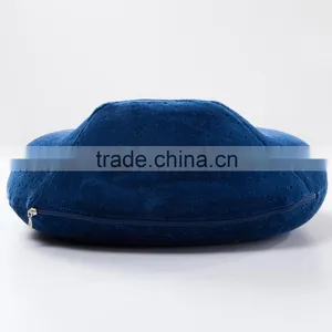 High Quality Velvet Memory Foam Travel Neck Pillow for Airplane and Car thumbnail-3