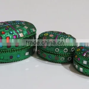 Rajashtani Jewelry Boxes Indian Trinket Aluminium Box Storage Case thumbnail-5