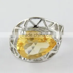 Ray Of Light Yellow Citrine Ring, Handmade Silver Jewelry, Online Silver Jewelry thumbnail-2
