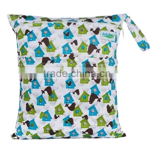 Cheap Wholesale One Zipper Diaper Bags Waterproof Small Pockets Wet Bags thumbnail-2