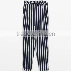 Lsdies Striped With Lace Summer Pant thumbnail-1