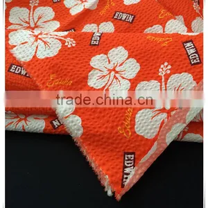 Printed Seersucker Polyester Cotton Rayon Blend Fabric for Women's Clothing thumbnail-3