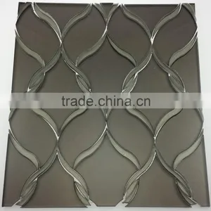 Accurate Water Jet Glass Cutting Deep Black Color Tile Mix thumbnail-1