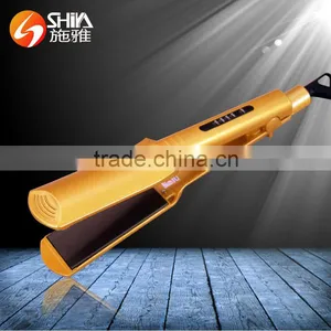 Hot Selling Led Display Titanium Yellow Hair Straightener Ultrssonic Private Label Flat Iron Power Cord thumbnail-1
