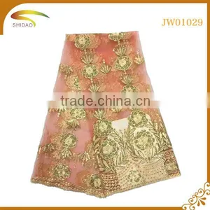 Wholesale High Quality Latest Chinese Decorative Embroidery 3D Patterned Silk Fabric for Curtains and Dress thumbnail-1