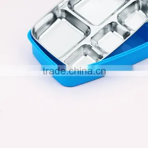 Take Away Stainless Steel Metal Body Covered With PP Plastic Food Storage Container Set thumbnail-6