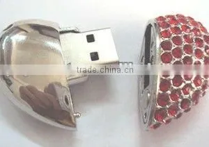 Metal Crystal Heart USB Flash Memory Pen Drive Stick thumbnail-1