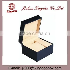 Jinhua Supplier Handmade Rectangular Plastic Watch Box Velvet Leather Mirror thumbnail-2