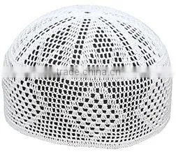 Factory Price Wholesale a Lot of White Handmade Islam Hat thumbnail-1
