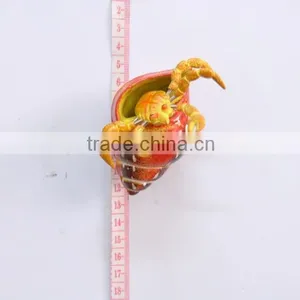4 Inch Plastic Lobster in Artificial Conch Shell 3D Fridge Magnet thumbnail-2