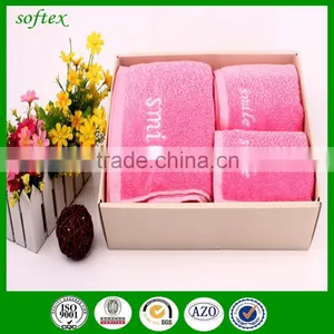 Gradient Embroidery Smile Face Bath Gift Towel Sets,luxury Bath Towel Set Embroidery Towel thumbnail-1