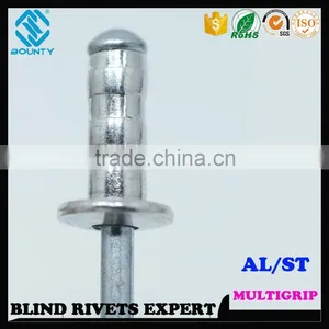 HIGH QUALITY FACTORY DOME HEAD ALUMINUM MULTI GRIP POP RIVETS thumbnail-1