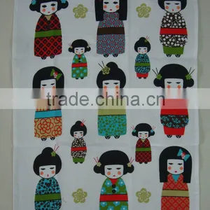 Digital Printed Linen Tea Towel for Home Decorationl,promotion -- Butterfly Design thumbnail-4