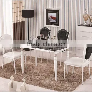 Dinette Combination Folding Table Tempered Glass Table Round Table Four Chairs thumbnail-2
