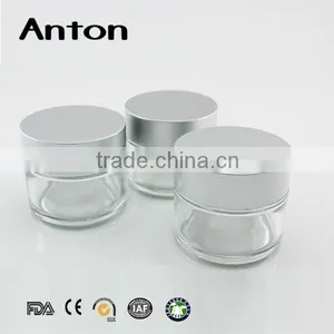 30g 1oz 30ml Clear Round Cosmetic Jar Cream With Aluminum Lid thumbnail-2