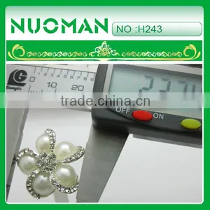 Pearl With Crystal Button Hole in Backside for Fashion Clothes thumbnail-1