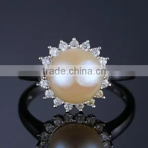 925 Sterling Silver CZ Pearl Jewelry Rings thumbnail-1