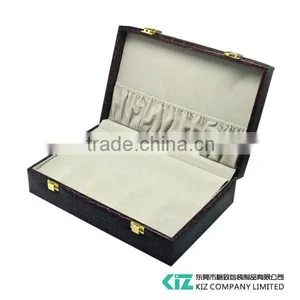 Portable Wooden Storage Watch Box Crocodile Leather thumbnail-3