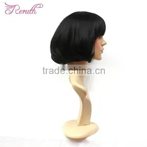 2015 Hot Sale Cheap Synthetic Hair Black Short Bob Wigs thumbnail-4
