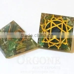 Orgonite Engraved Heart Chakra Pyramid | Manufacturer-Supplier-Wholesaler-Orgonite Chakra Pyramid thumbnail-1