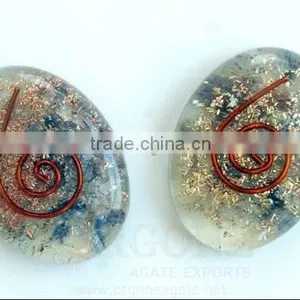 Blue Aventurine Orgone Energy Oval | Orgonite Cabachons India | Wholesale Orgone Oval thumbnail-1