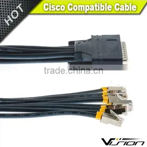10ft CAB-OCTAL-ASYNC Cisco Compatible 8-Lead Octal Cable 68-Pin to 8-Male RJ45s 72-0845-01 Quality Choice thumbnail-1